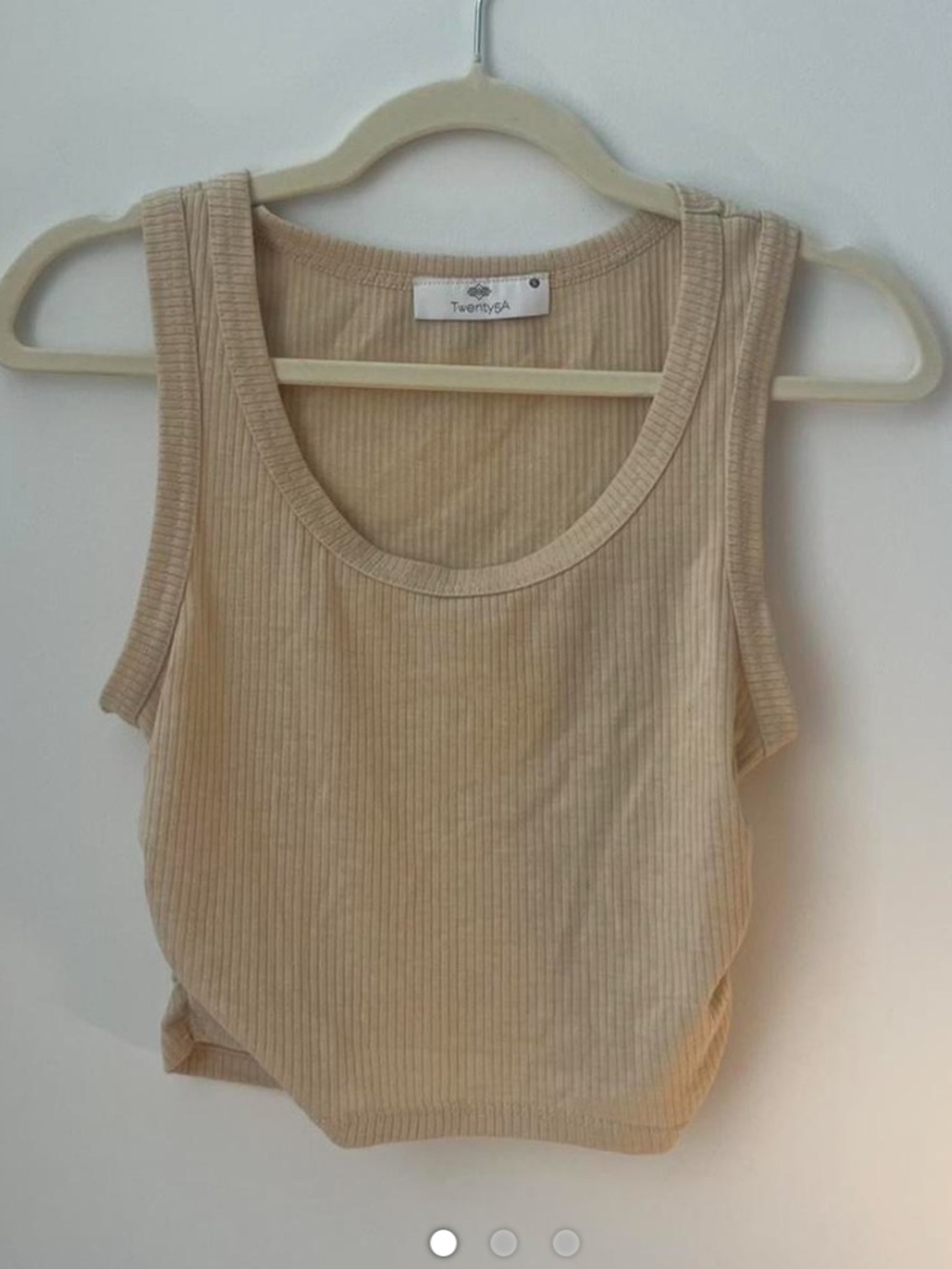 Tan Ribbed Tank Top - Small